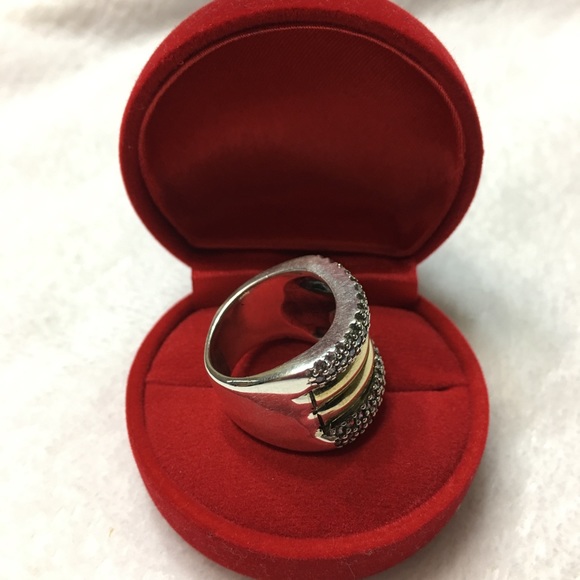 NEW 925 Sterling Silver and gold ring. Sz 7 - Picture 2 of 3